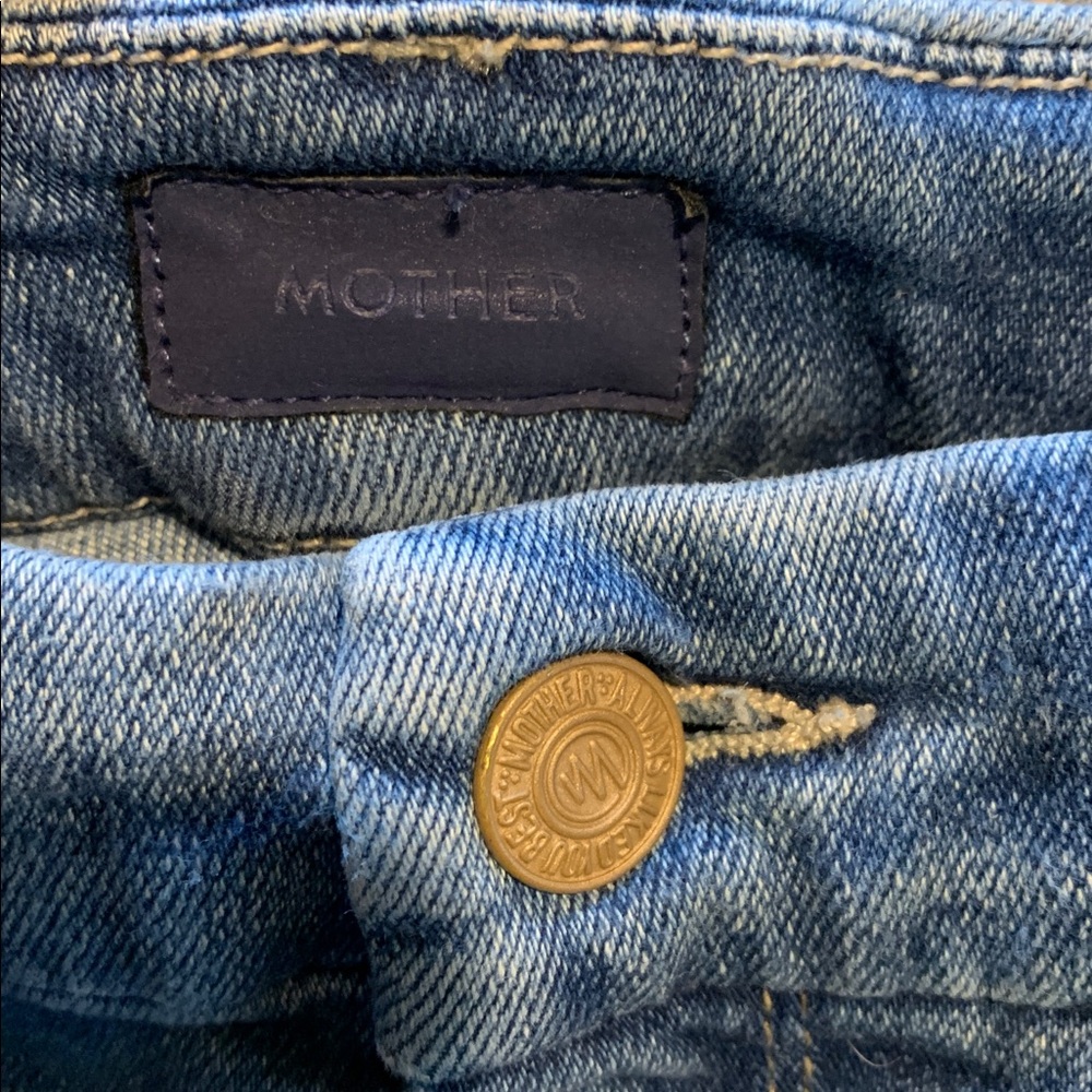 MOTHER High Waisted Looker Ankle Fray Denim Jeans in Hop On Hop Off size 24 - Picture 12 of 13